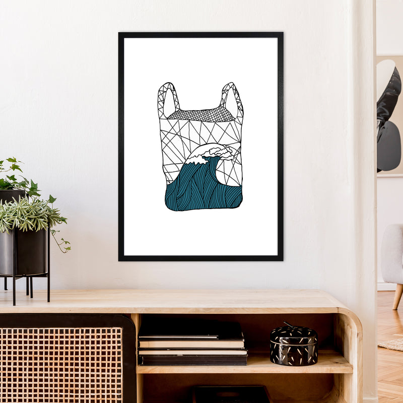 Plastic Bag Blue Art Print by Carissa Tanton A1 White Frame
