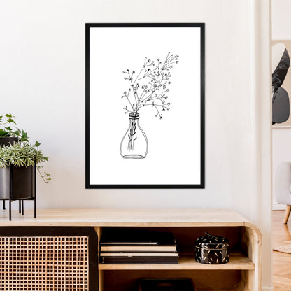 White Flowers Art Print by Carissa Tanton A1 White Frame