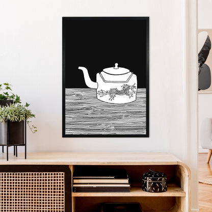 Bhutan Teapot Art Print by Carissa Tanton A1 White Frame