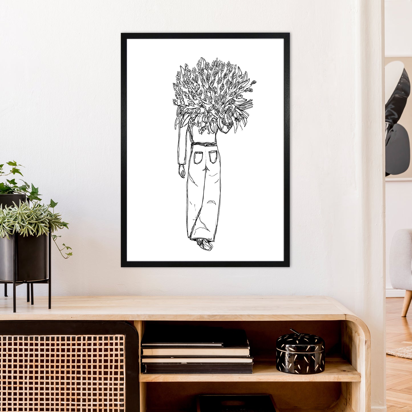 Flower Woman Art Print by Carissa Tanton A1 White Frame