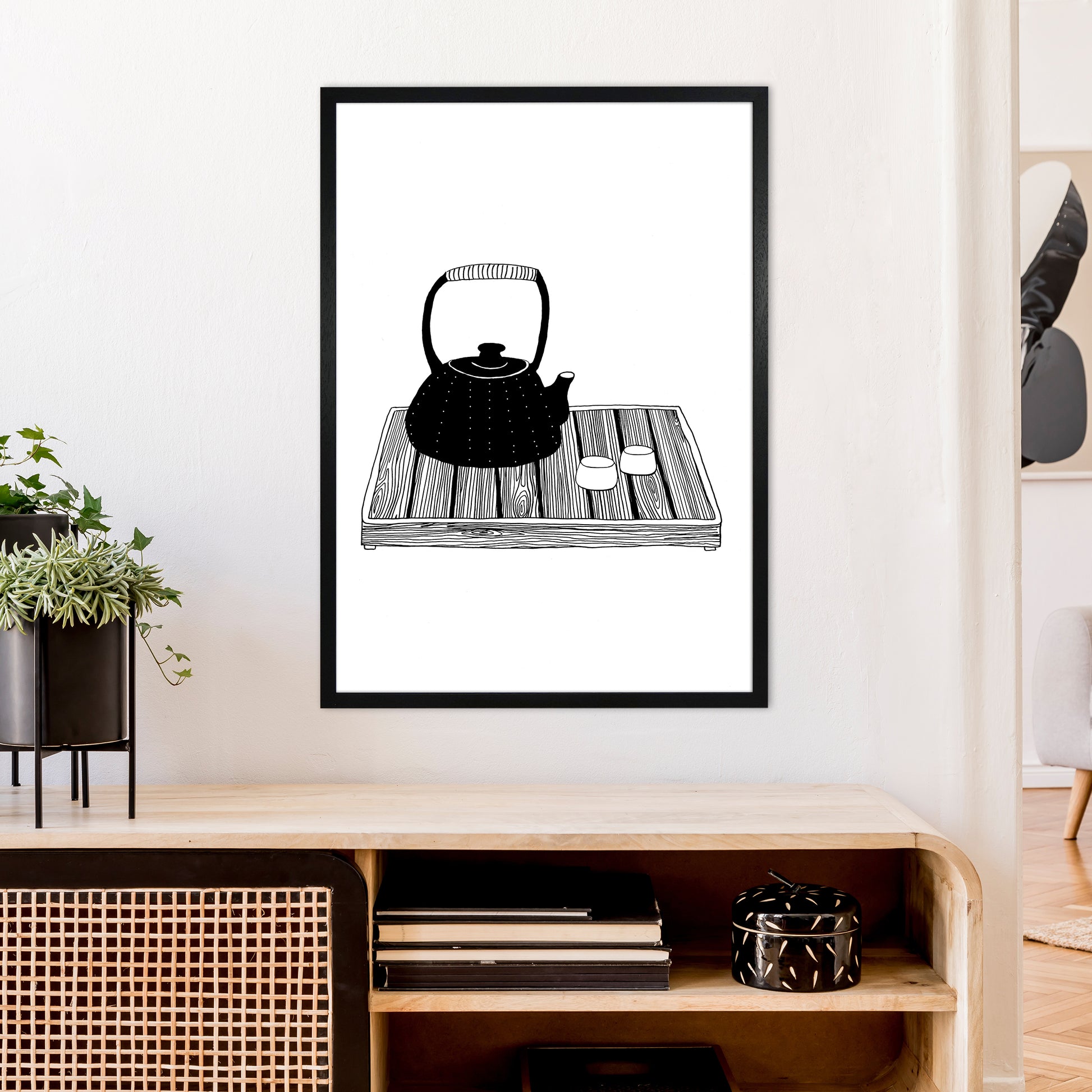 Chinese Tea Art Print by Carissa Tanton A1 White Frame
