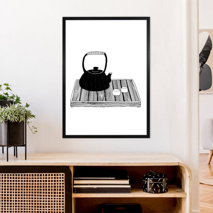 Chinese Tea Art Print by Carissa Tanton A1 White Frame