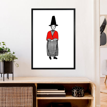 Welsh Lady Art Print by Carissa Tanton A1 White Frame
