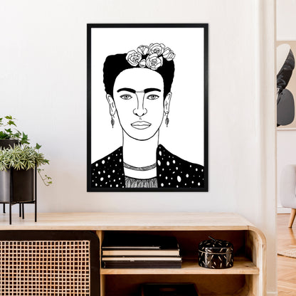 Frida Art Print by Carissa Tanton A1 White Frame
