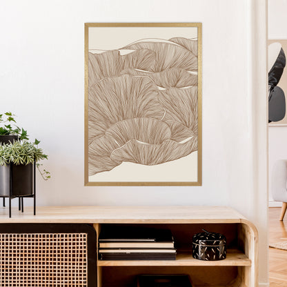 Oyster Mushrooms Brown Art Print by Carissa Tanton A1 Print Only