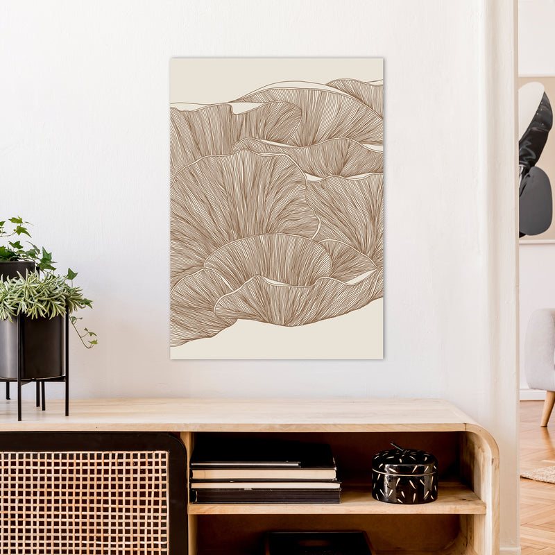 Oyster Mushrooms Brown Art Print by Carissa Tanton A1 Black Frame