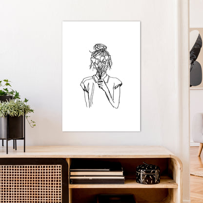 Left Hand Flower Girl Art Print by Carissa Tanton A1 Black Frame