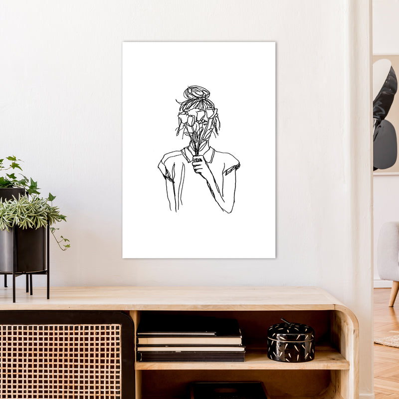 Left Hand Flower Girl Art Print by Carissa Tanton A1 Black Frame