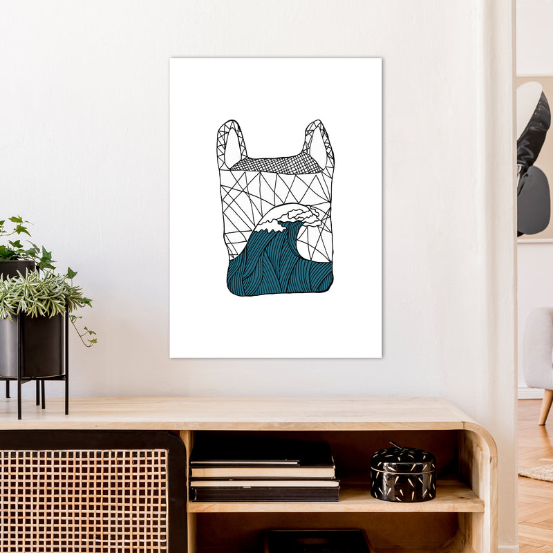 Plastic Bag Blue Art Print by Carissa Tanton A1 Black Frame