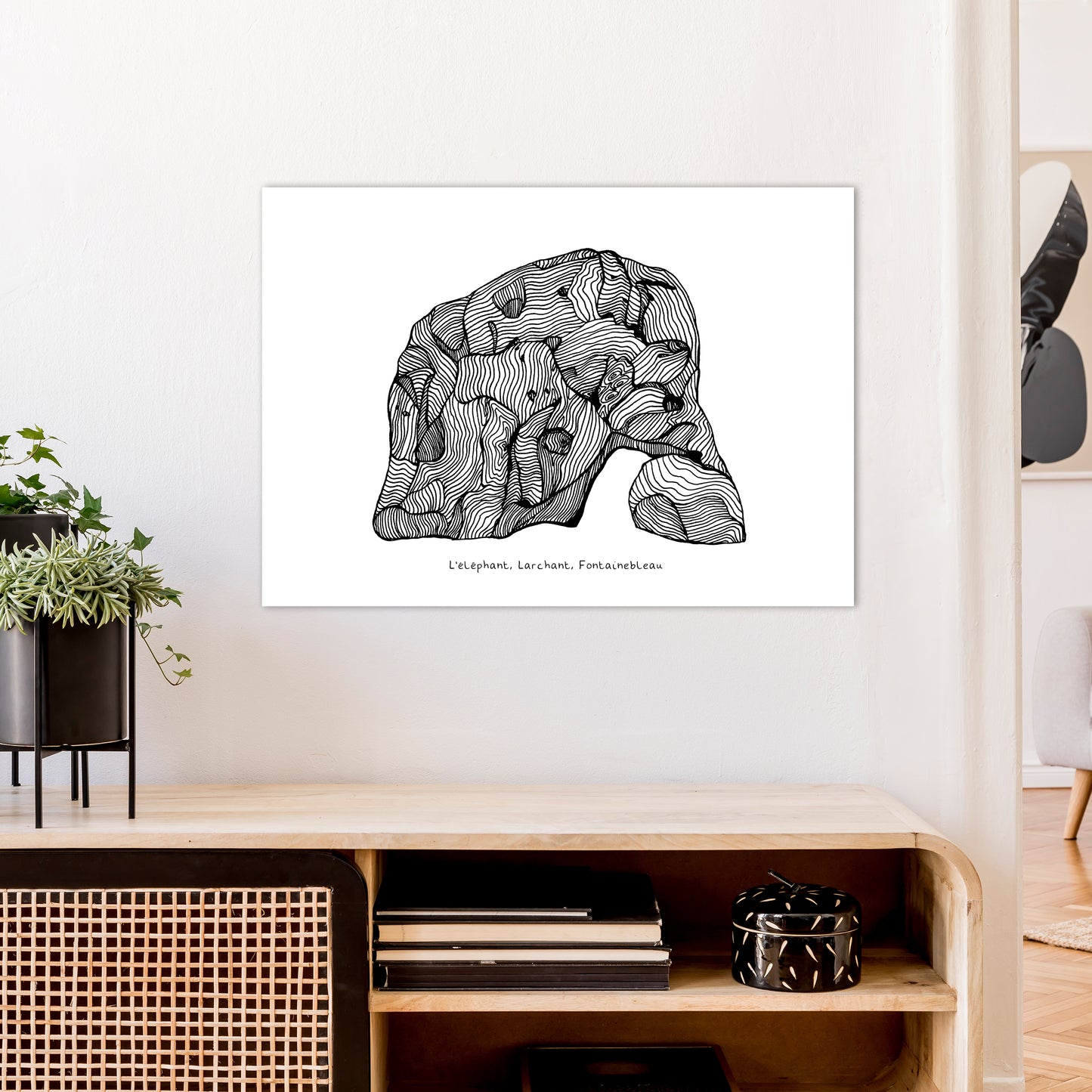 Font Elephant Art Print by Carissa Tanton A1 Black Frame