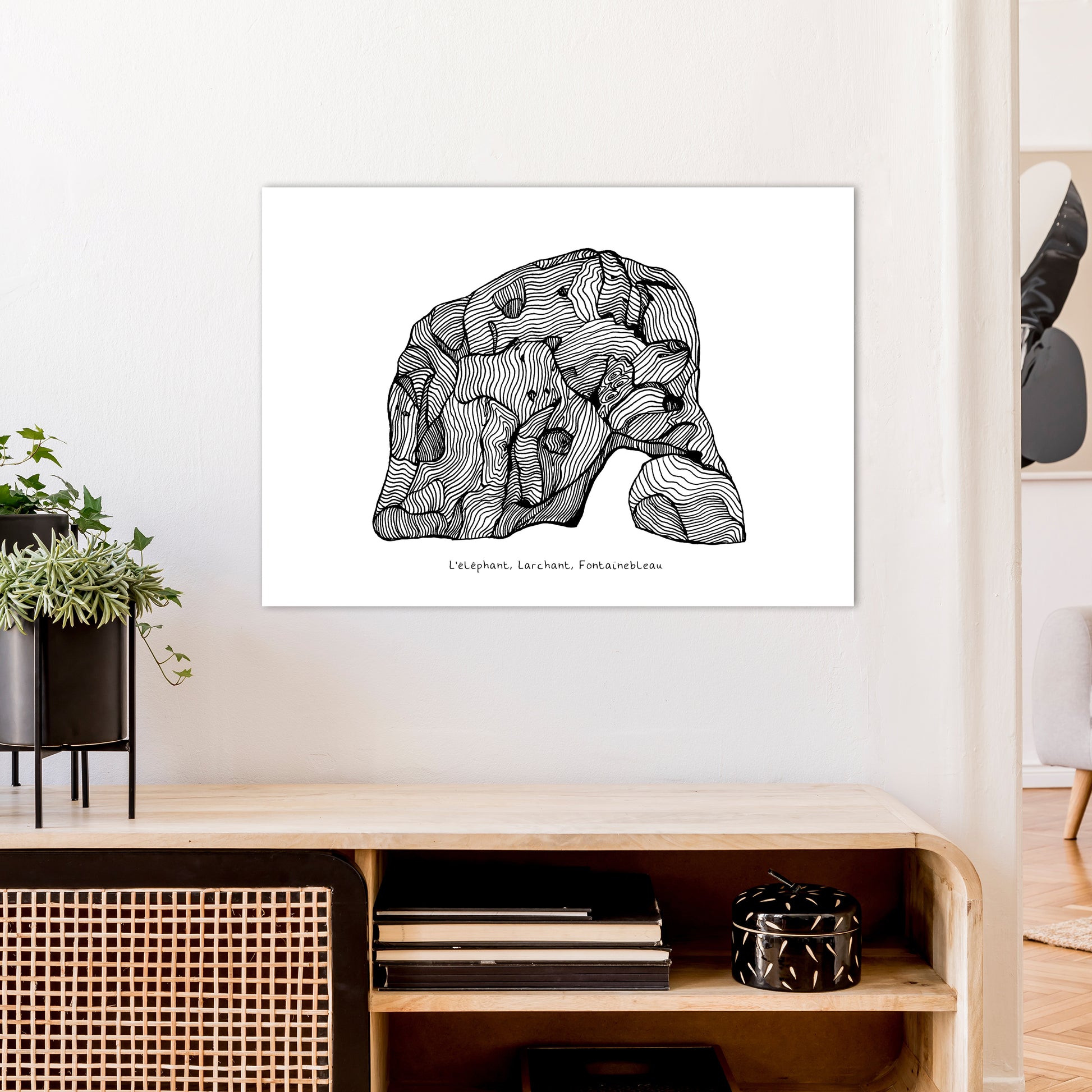 Font Elephant Art Print by Carissa Tanton A1 Black Frame