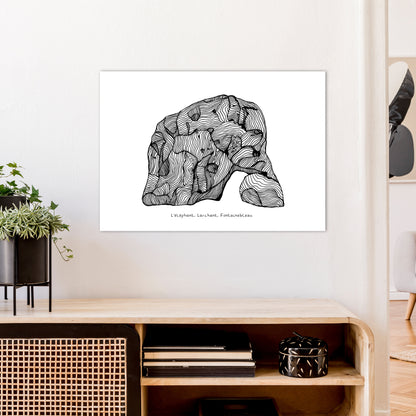 Font Elephant Art Print by Carissa Tanton A1 Black Frame