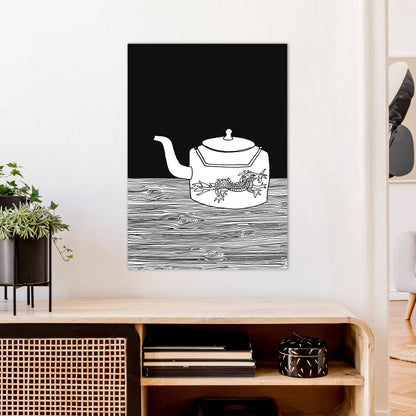 Bhutan Teapot Art Print by Carissa Tanton A1 Black Frame