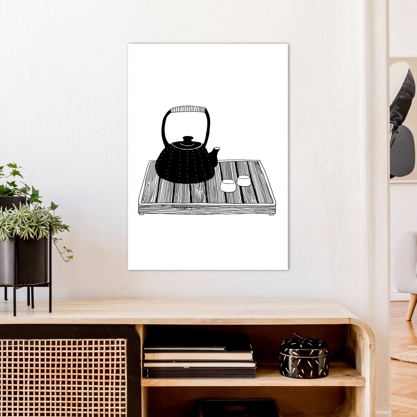 Chinese Tea Art Print by Carissa Tanton A1 Black Frame