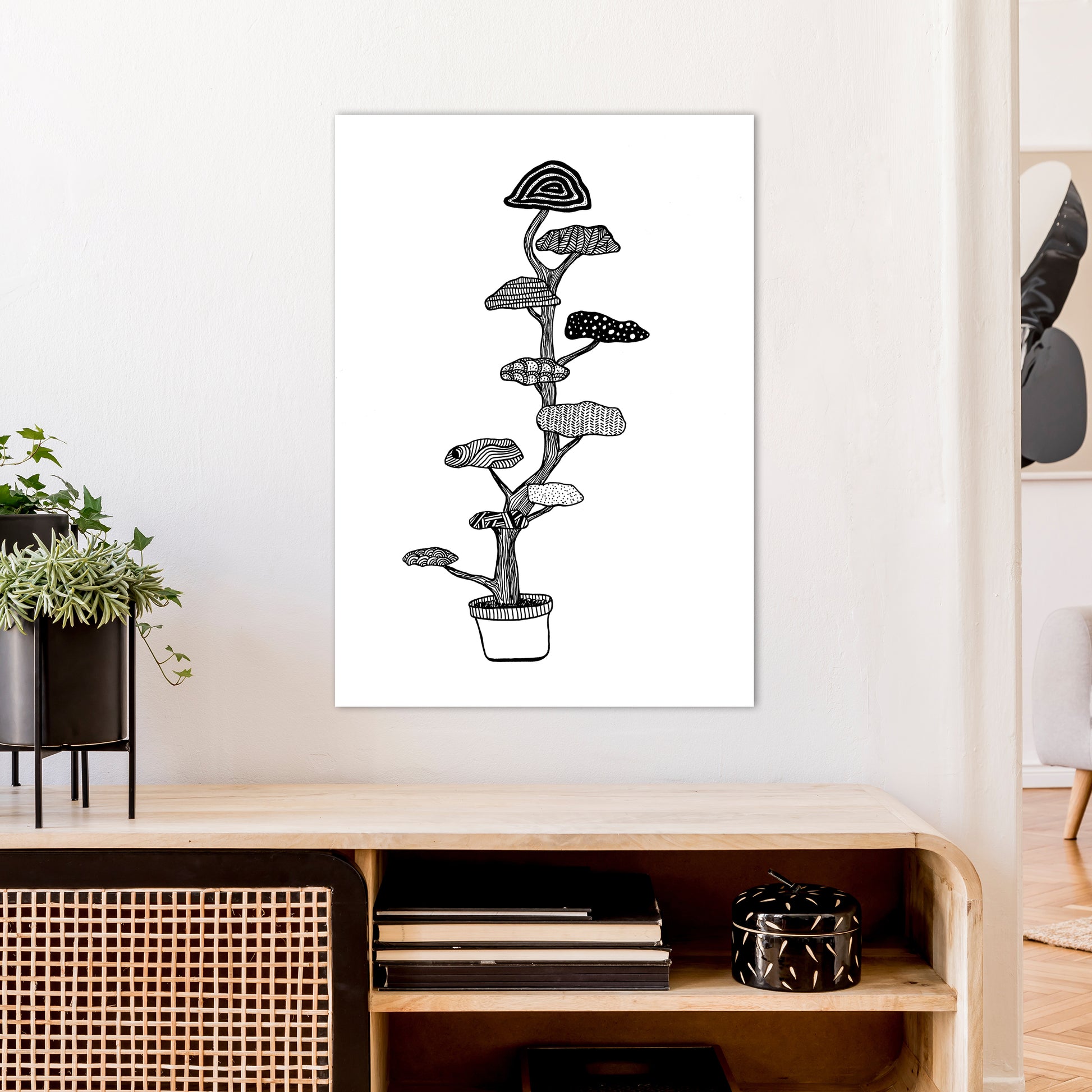 Cloud Tree Art Print by Carissa Tanton A1 Black Frame