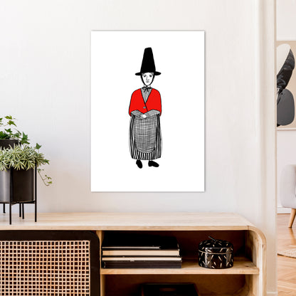 Welsh Lady Art Print by Carissa Tanton A1 Black Frame