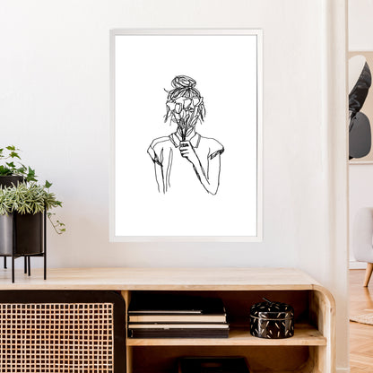 Left Hand Flower Girl Art Print by Carissa Tanton A1 Oak Frame