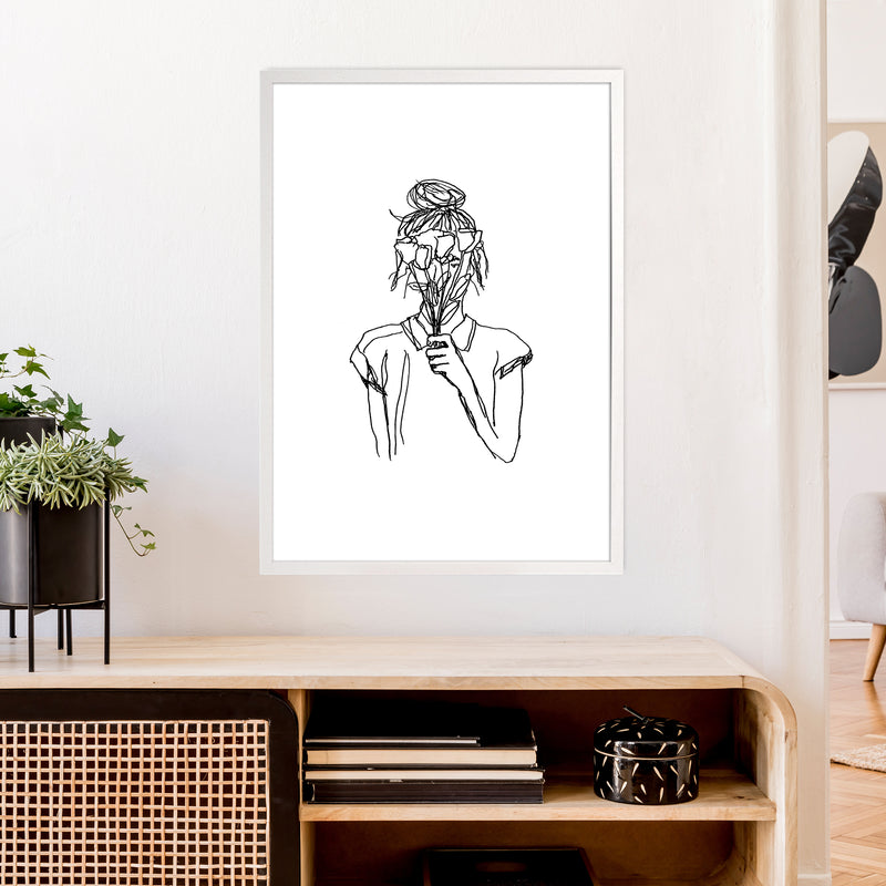 Left Hand Flower Girl Art Print by Carissa Tanton A1 Oak Frame