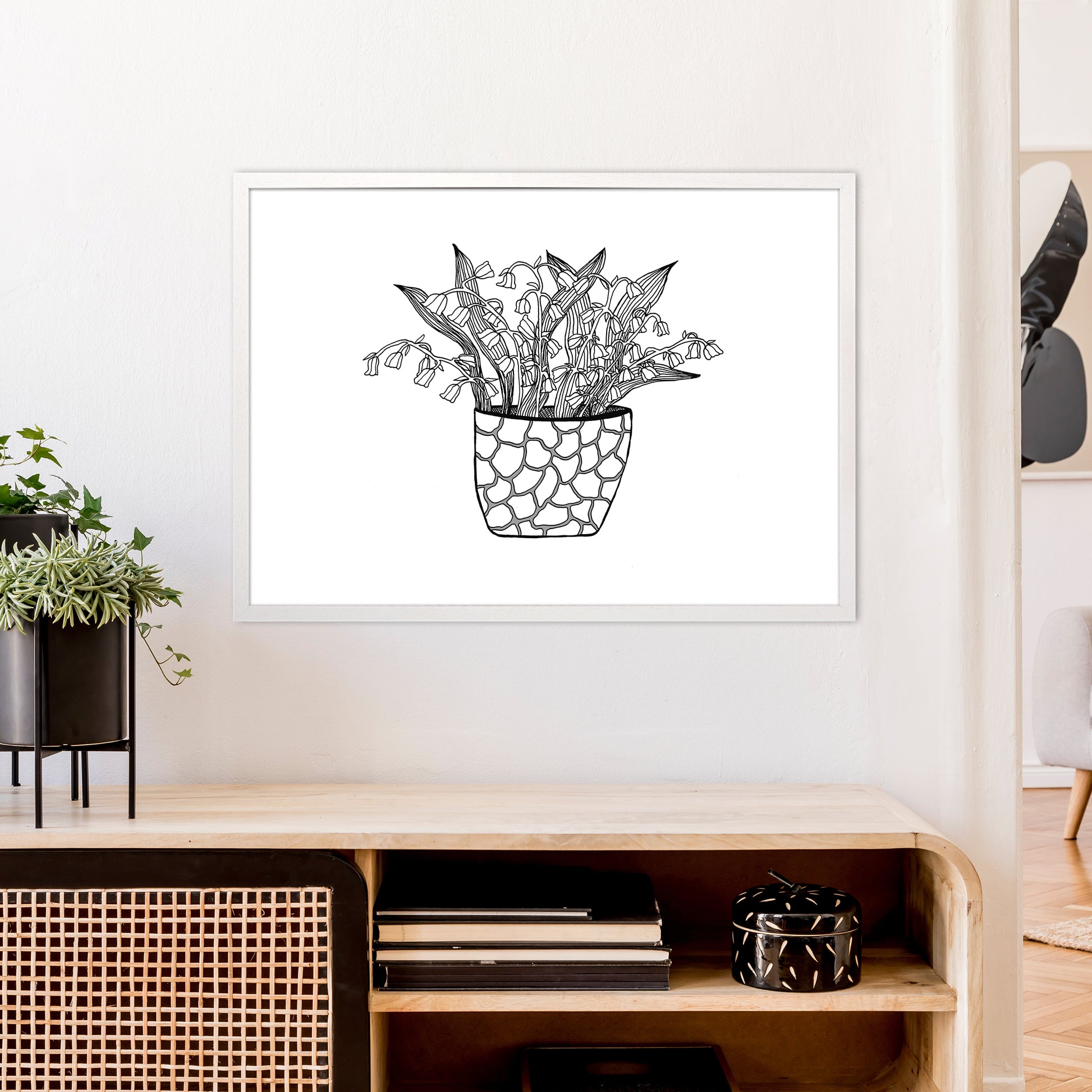 Lily of the Valley Art Print by Carissa Tanton A1 Oak Frame