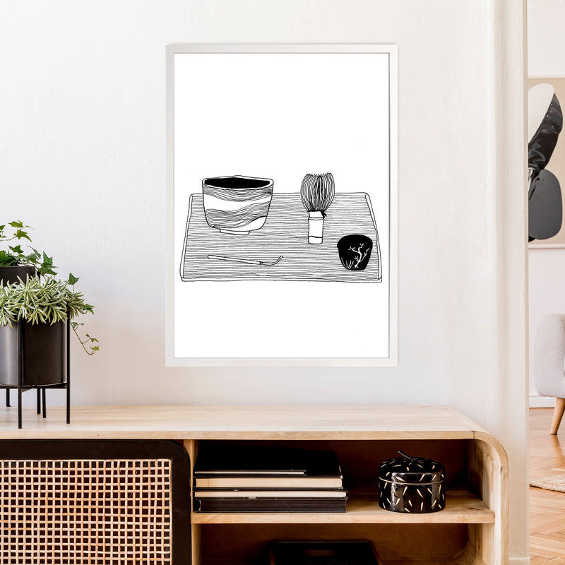 Japanese Matcha Art Print by Carissa Tanton A1 Oak Frame