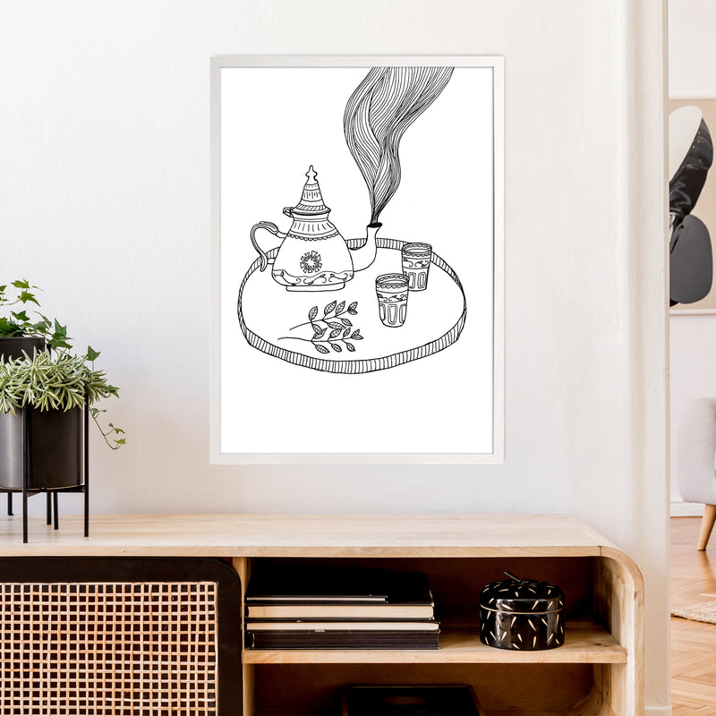 Moroccan Mint Art Print by Carissa Tanton A1 Oak Frame