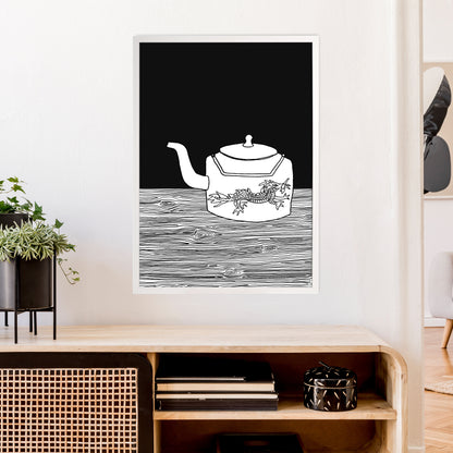 Bhutan Teapot Art Print by Carissa Tanton A1 Oak Frame