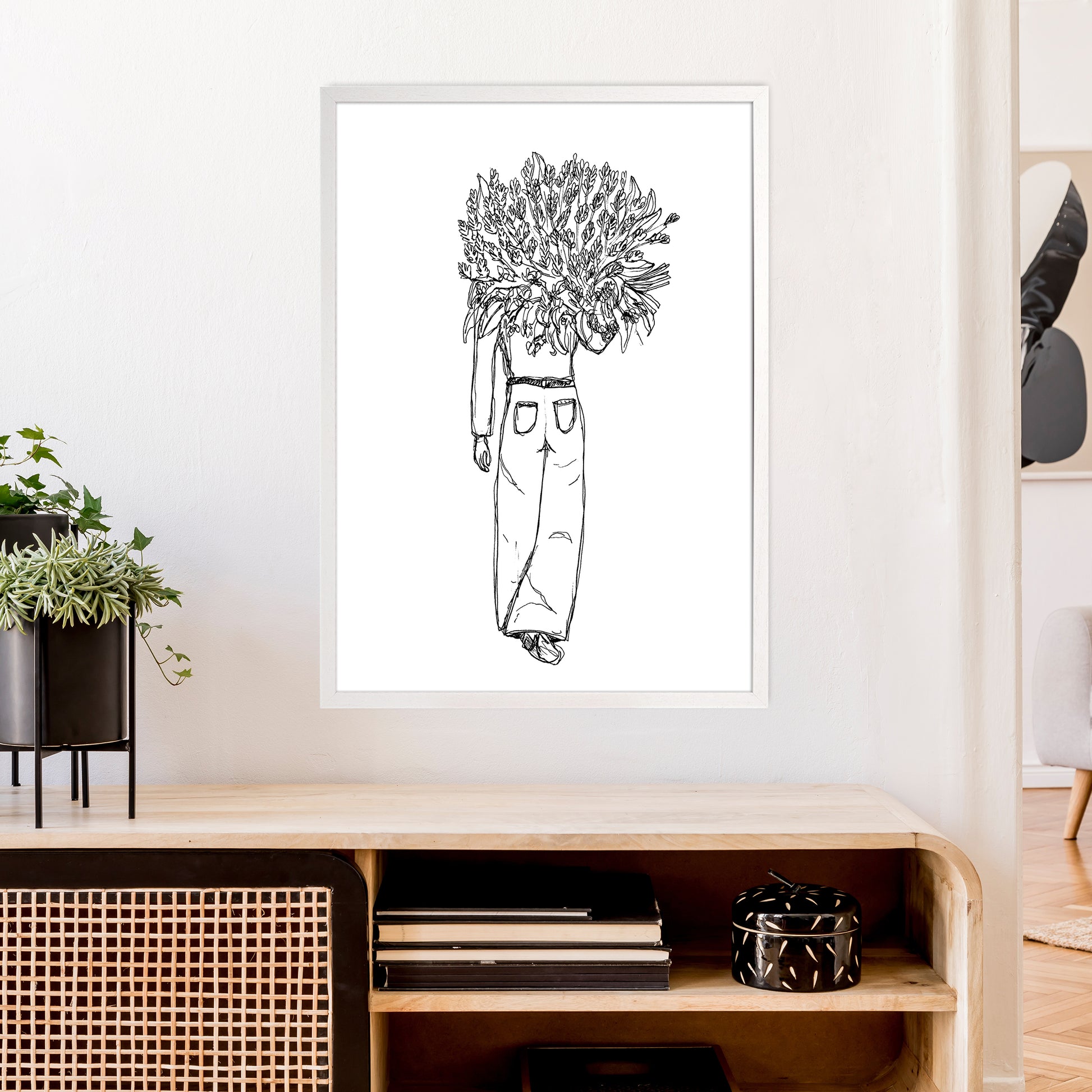 Flower Woman Art Print by Carissa Tanton A1 Oak Frame