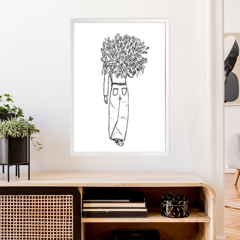 Flower Woman Art Print by Carissa Tanton A1 Oak Frame