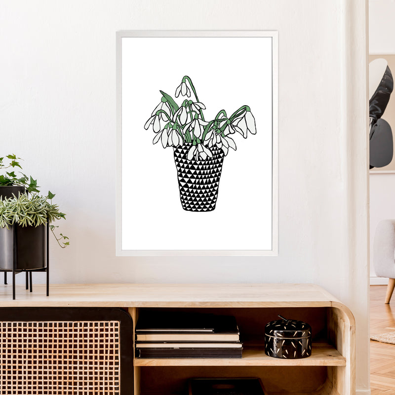 Snowdrops Art Print by Carissa Tanton A1 Oak Frame