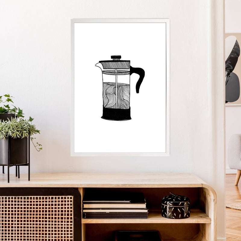 Cafetiere Art Print by Carissa Tanton A1 Oak Frame