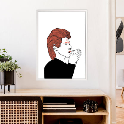 Bowie Tea Art Print by Carissa Tanton A1 Oak Frame