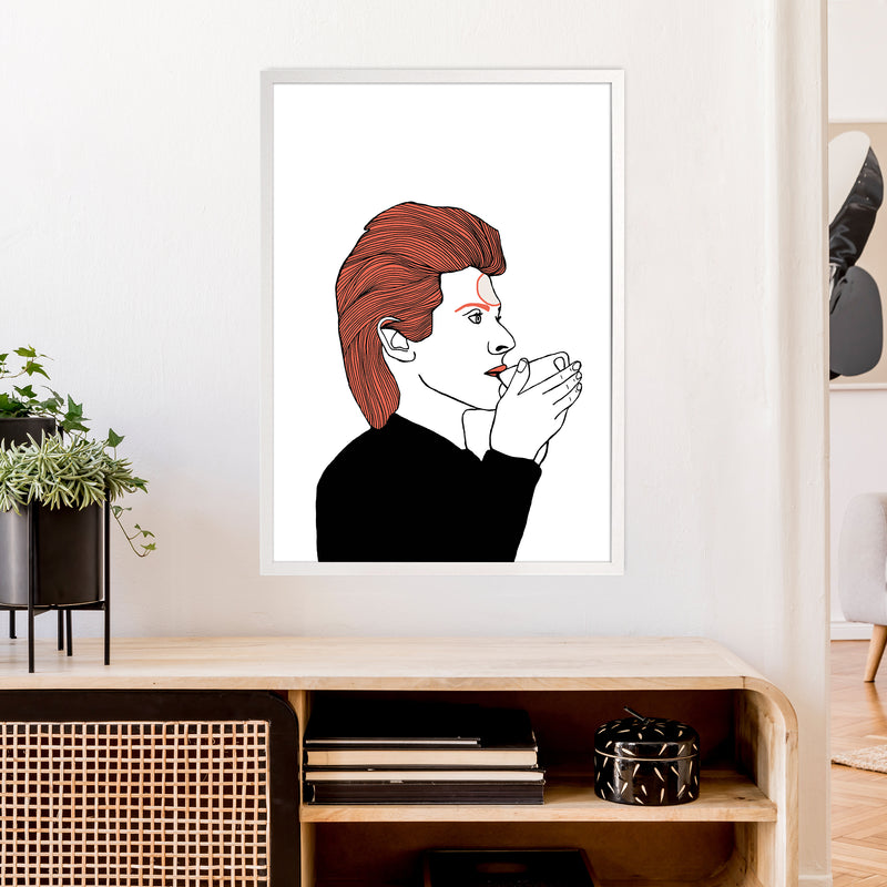 Bowie Tea Art Print by Carissa Tanton A1 Oak Frame