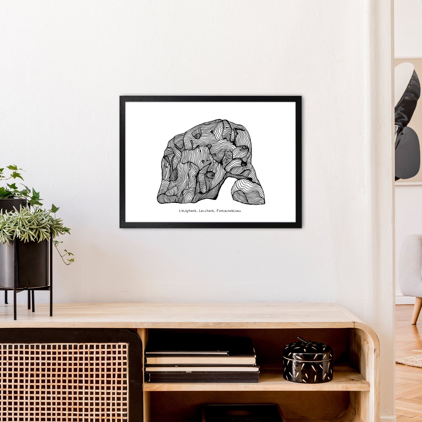 Font Elephant Art Print by Carissa Tanton A2 White Frame