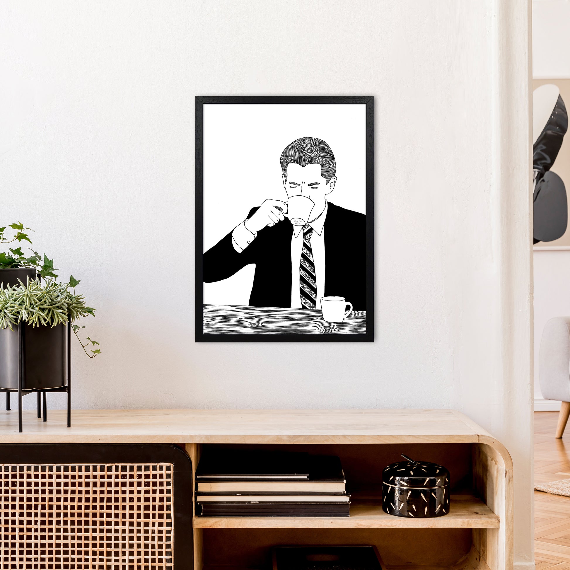 Agent Cooper Art Print by Carissa Tanton A2 White Frame