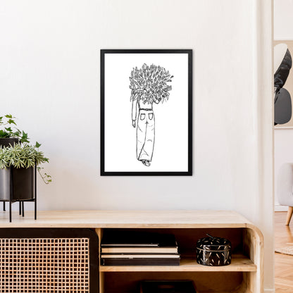 Flower Woman Art Print by Carissa Tanton A2 White Frame