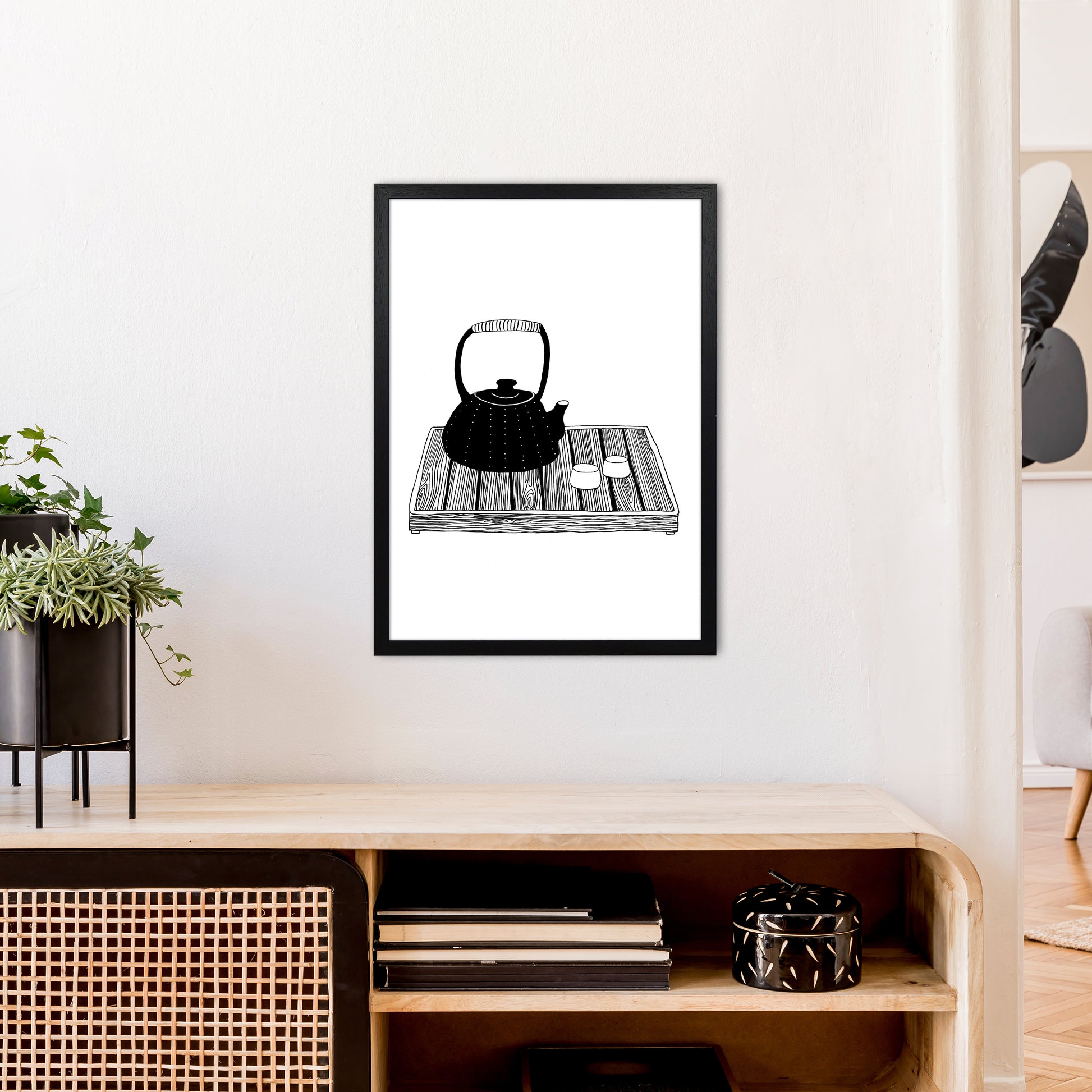 Chinese Tea Art Print by Carissa Tanton A2 White Frame