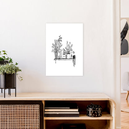 Plant Shelfie Art Print by Carissa Tanton A2 Black Frame