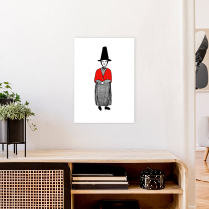 Welsh Lady Art Print by Carissa Tanton A2 Black Frame