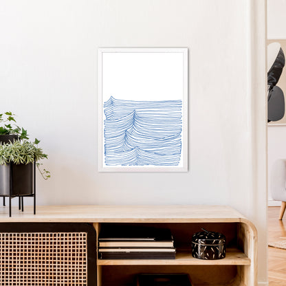 Continuous Sea Blue Art Print by Carissa Tanton A2 Oak Frame
