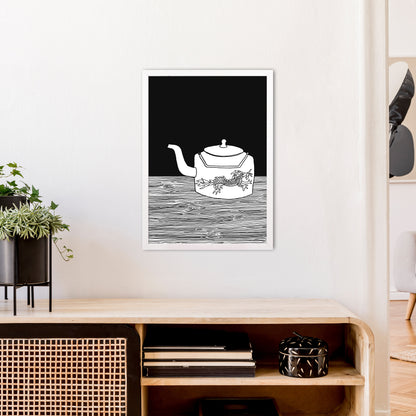Bhutan Teapot Art Print by Carissa Tanton A2 Oak Frame