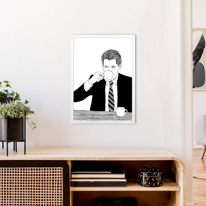 Agent Cooper Art Print by Carissa Tanton A2 Oak Frame