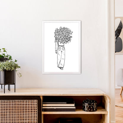 Flower Woman Art Print by Carissa Tanton A2 Oak Frame