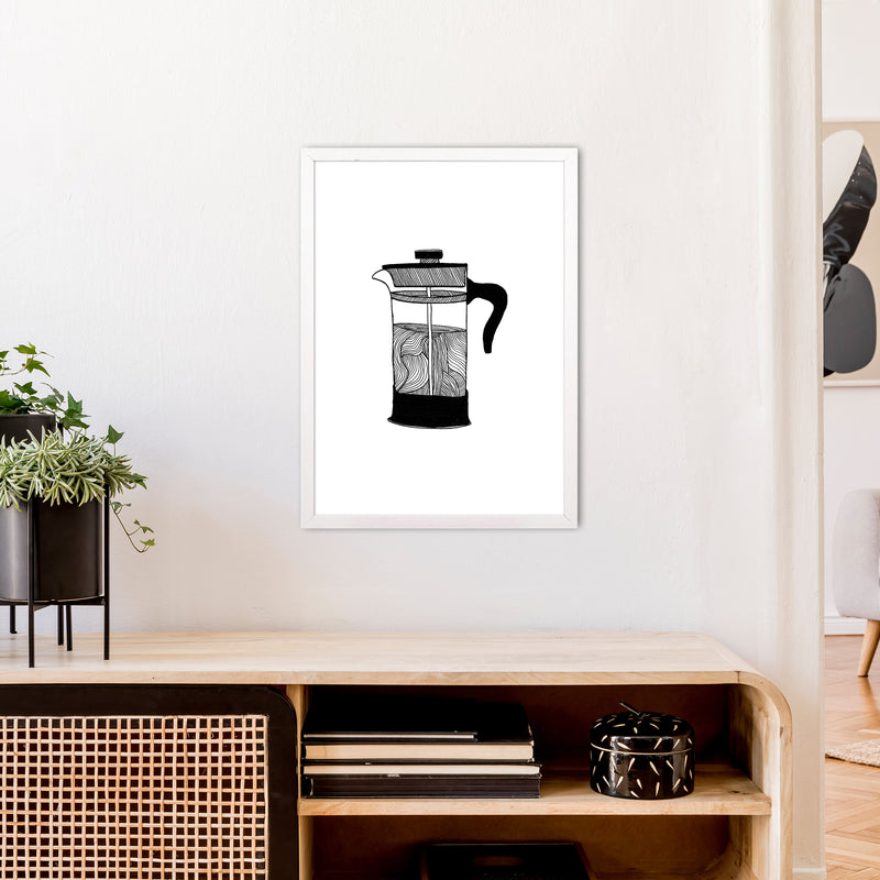 Cafetiere Art Print by Carissa Tanton A2 Oak Frame
