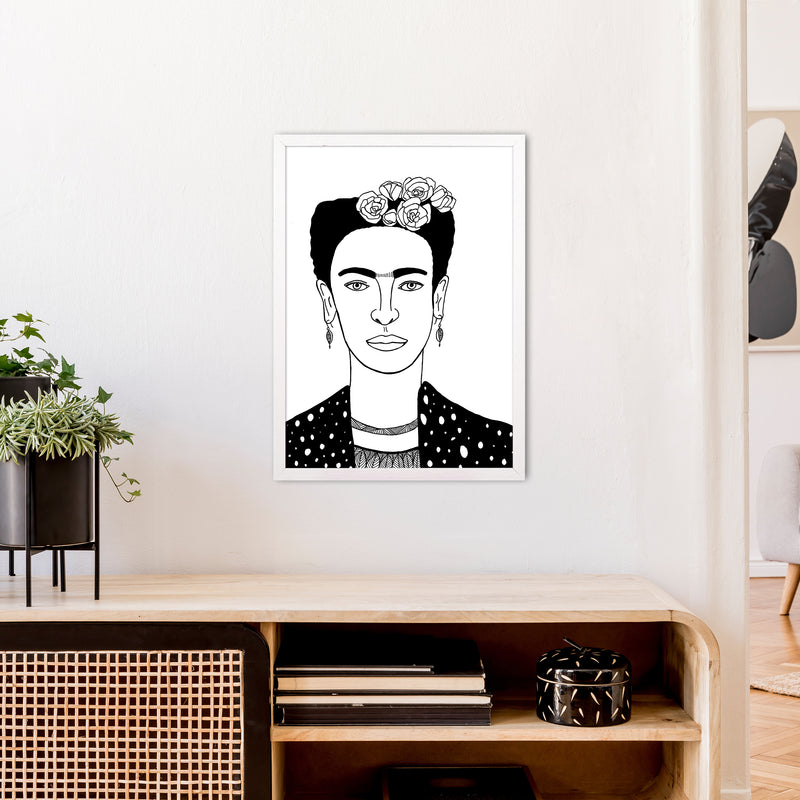Frida Art Print by Carissa Tanton A2 Oak Frame