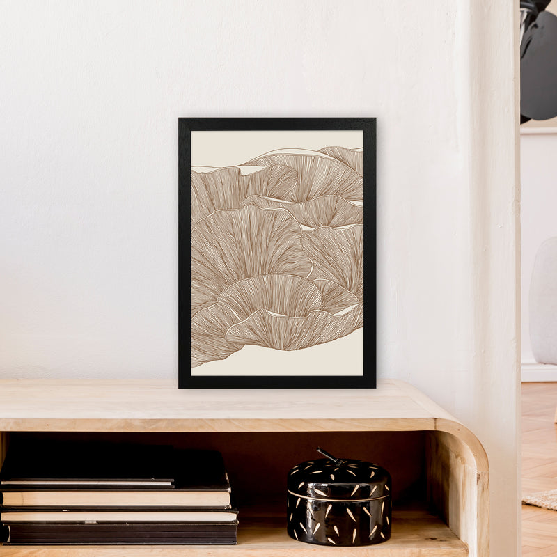 Oyster Mushrooms Brown Art Print by Carissa Tanton A3 White Frame