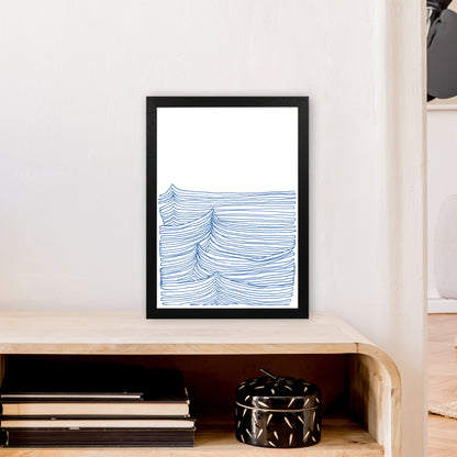 Continuous Sea Blue Art Print by Carissa Tanton A3 White Frame
