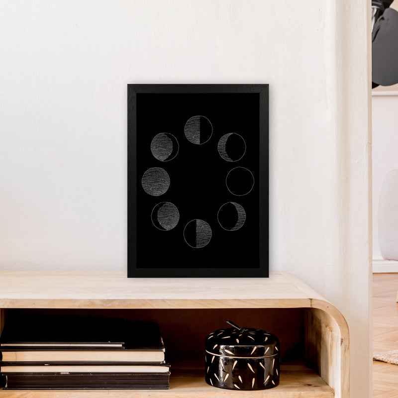 Moon Cycle Invert Art Print by Carissa Tanton A3 White Frame