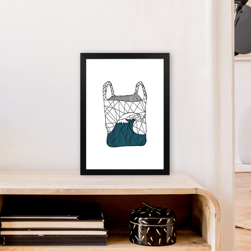 Plastic Bag Blue Art Print by Carissa Tanton A3 White Frame