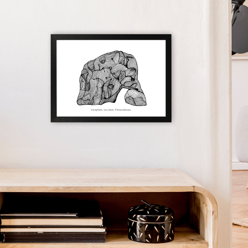Font Elephant Art Print by Carissa Tanton A3 White Frame