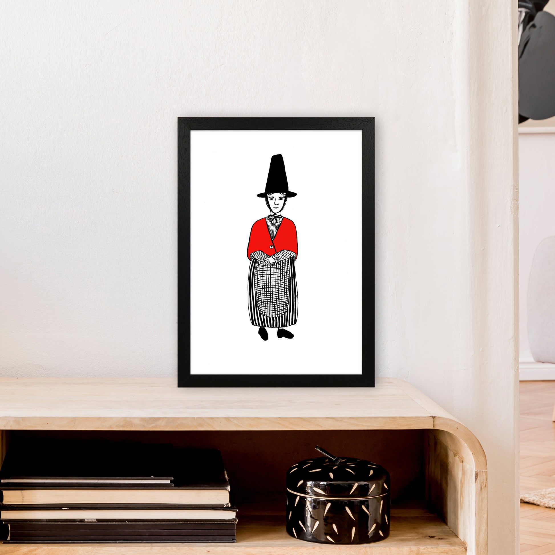 Welsh Lady Art Print by Carissa Tanton A3 White Frame
